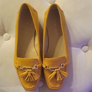Talbots Mustard Yellow Tassel Loafers